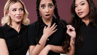 Lesbian Schoolgirls On A Trip - Emma Hix, Kiarra Kai, Vina Sky