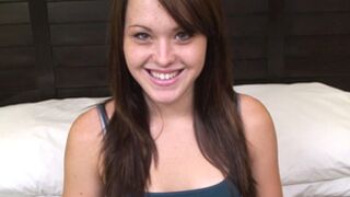 18 yr old with a shaved cunt sucks shaft