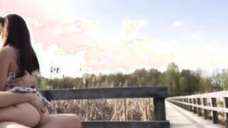 Fledgling Couple Enjoys Public Sex On A Park Bench