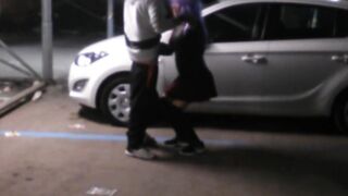 Disguised Skank Guzzling Cum After Public Handjob