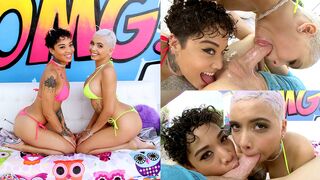 Aaliyah Hadid & Honey Gold Go A Little Crazy On A Cock