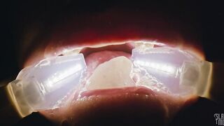 Rebel Rhyder plays with frozen cum