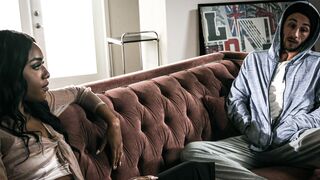 Petite ebony hot girl bares big ass for interracial sex with ex Boyfriend