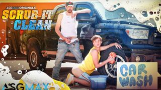 Scrub It Clean - Roughneck Ryan’s Steamy Carwash Hookup with Twink Zac Steele