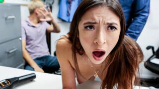 Stepbrother watching his step sister gets ravaged by the officers