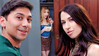 Stepsister desperate to fuck her step sibling gets help from sexy STEPMOM