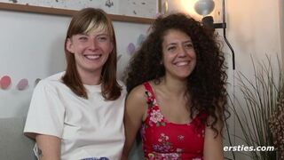 Ersties - Brunette Blaise Uses Her Fingers & a Vibrator To Make Mary Wet