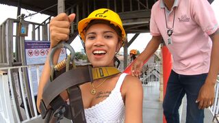 Zipline fun & sexy sex at home after for a Thai European couple