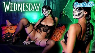 Horny Wednesday Addams' Halloween Cosplay Orgasm