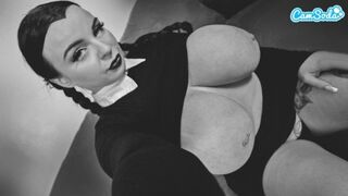 Big Titted Wednesday Addams Cosplay Solo Play