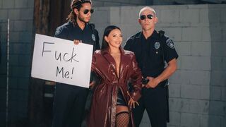Horny Brandy Begs for Cops' Dicks