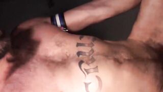 Sexy hunk cub with tattoos gets barebacked by two bears