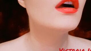 playing with the tongue & red lips